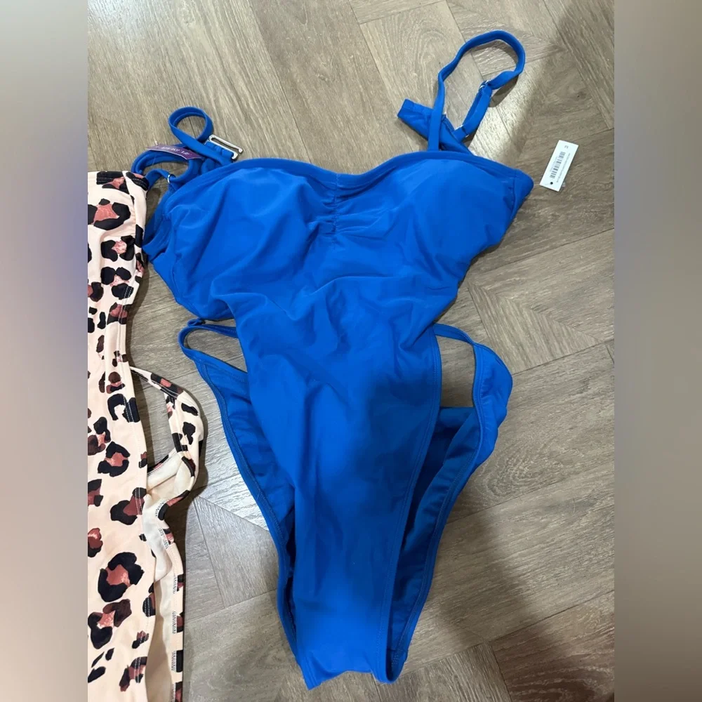 Adore Me Calypso Blue One-Piece Swimsuit and Cheetah One piece swimsuit nwt - Picture 4 of 9
